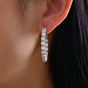 5.25 Carat Inside Out Shared Prong Hoops