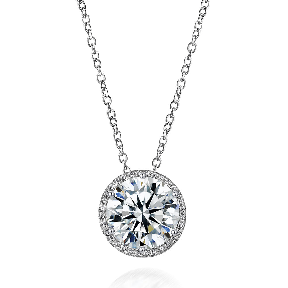Perfect Halo 5 Carat Diamond Crystalline Necklace