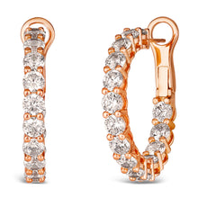 3.75 Carat Inside Out Shared Prong Hoops