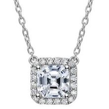 Classic Halo Asscher Cut 5 Carat Necklace