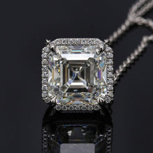Classic Halo Asscher Cut 5 Carat Necklace