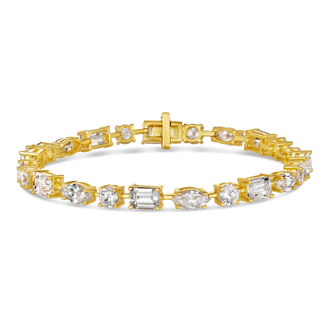 14 Carat Multishaped Diamond Crystalline Bracelet